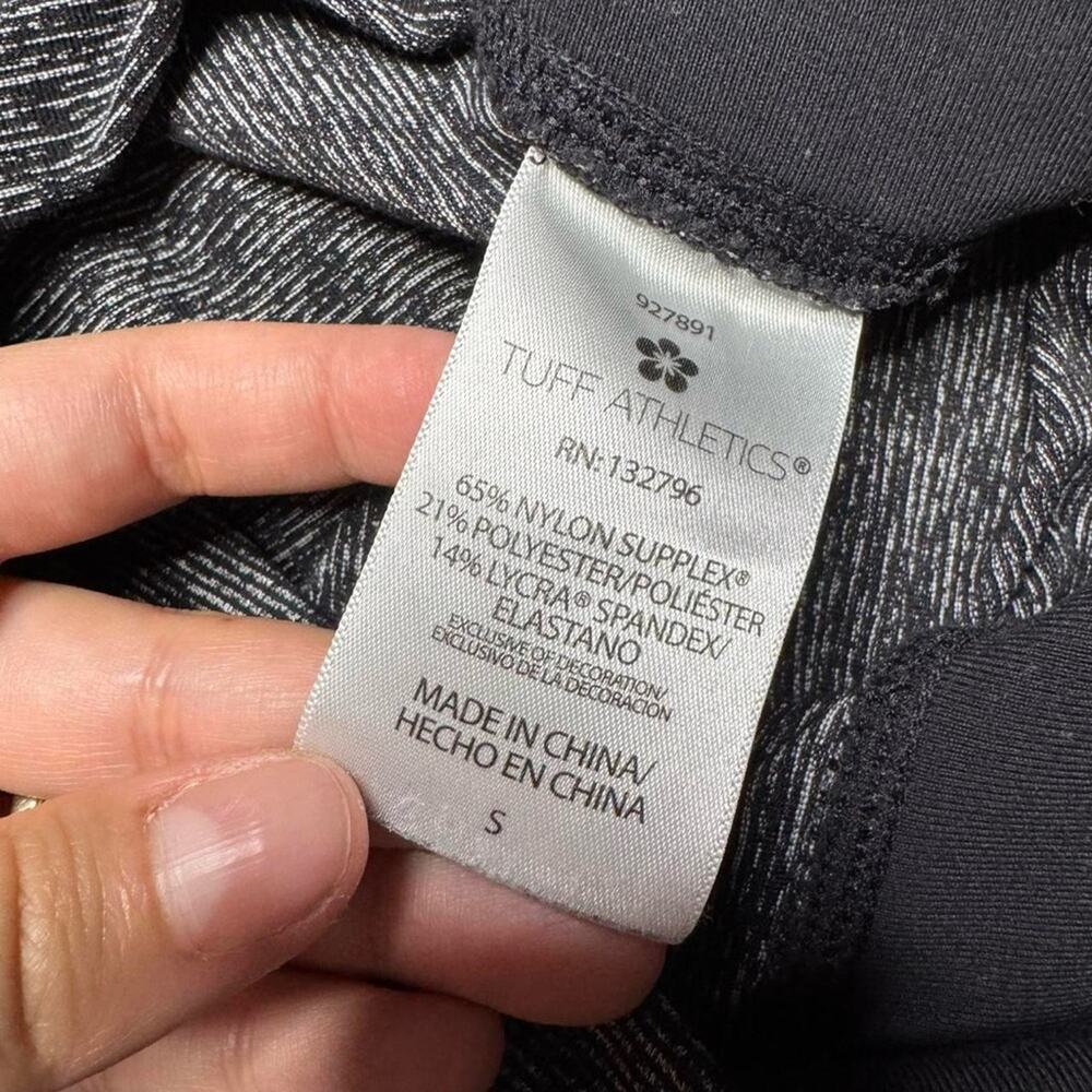 Tuff Athletics Gray Black Yoga Leggings S Supplex Lycra Workout - Picture 8 of 9